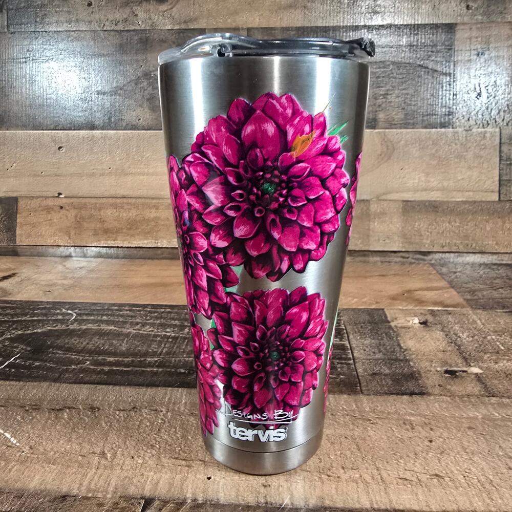 Tervis Painted Dahlias Stainless Steel Tumbler 30 oz